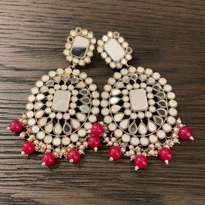 Indian mirror work earring jhumka chandbali